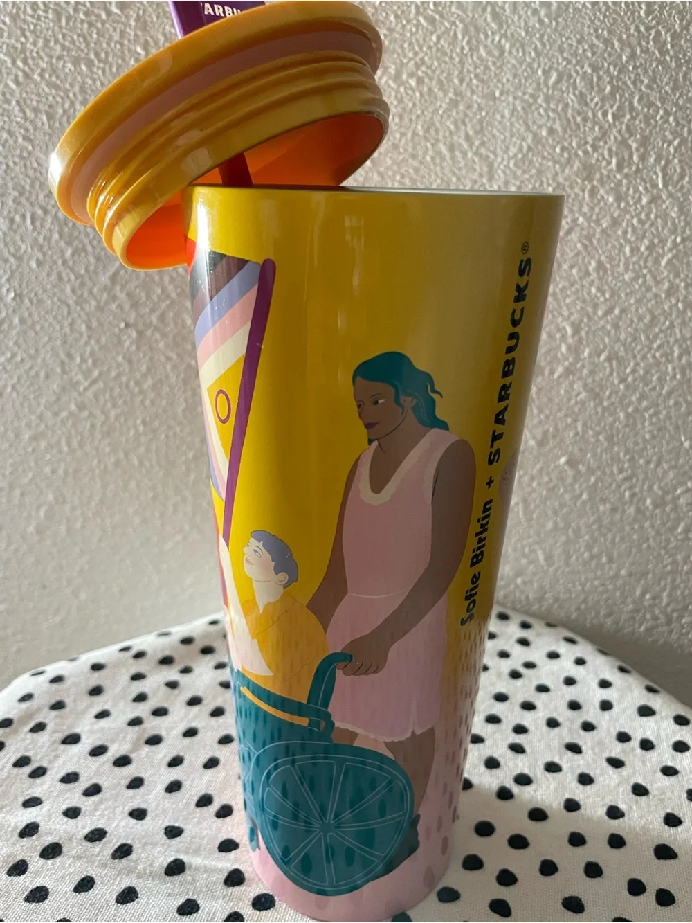Starbucks Yellow Pink Teal Pride Illustration Tumbler